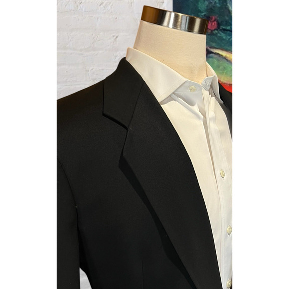 Vtg Christian Dior Monsieur 44R Black Gold Tone Buttons Designer Blazer Coat - Picture 4 of 16